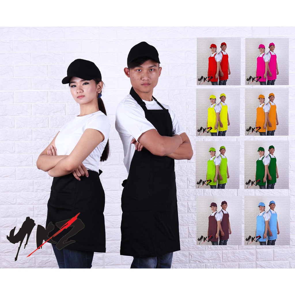 apron barista polos/ celemek polos / apron kitchen / apron barber / apron chef /apron barista /hitam