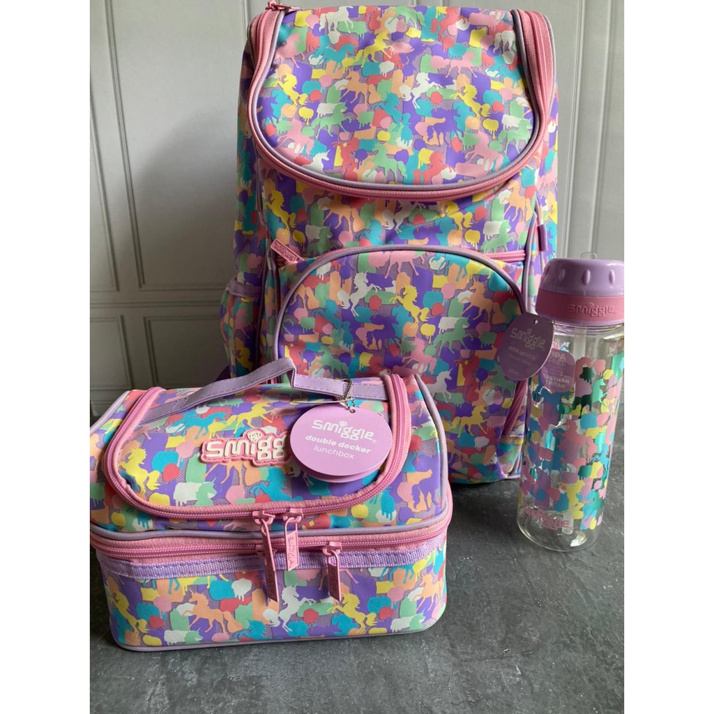 SMIGGLE ILLUSION UNICORN SET - TAS BOTOL TAS BEKAL SMIGGLE