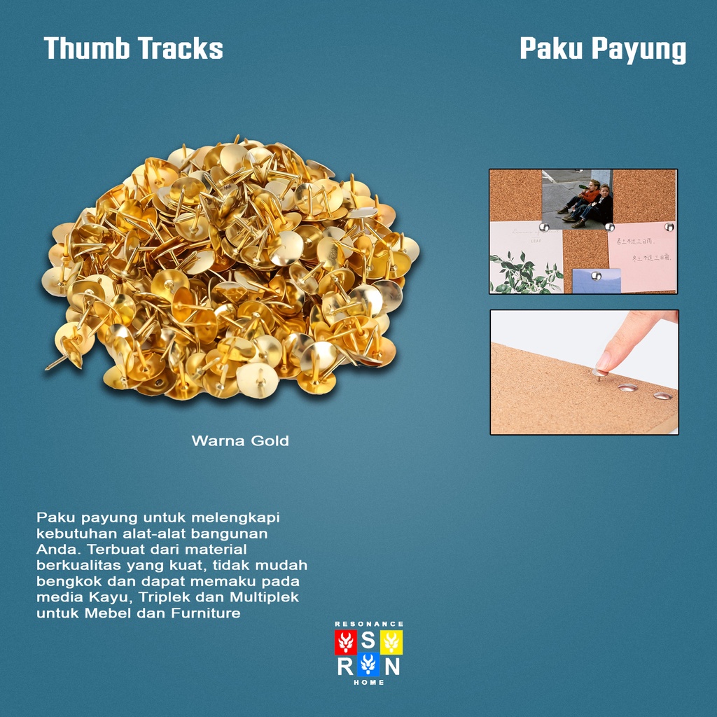 Paku Payung Per Box Isi 100pcs / Pines Thumb Tacks | Resonance Home