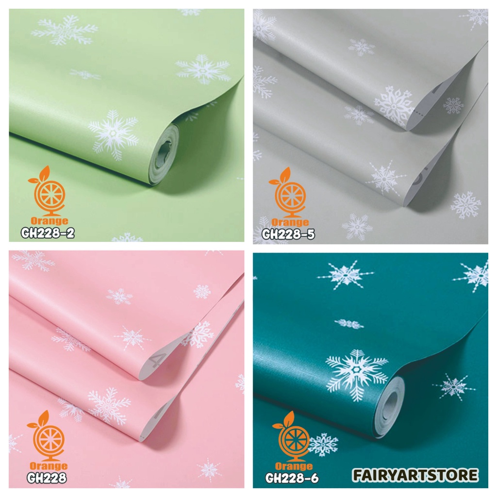 Wallpaper Dinding Bahan PVC Motif Bunga Kristal 45cm X 8m