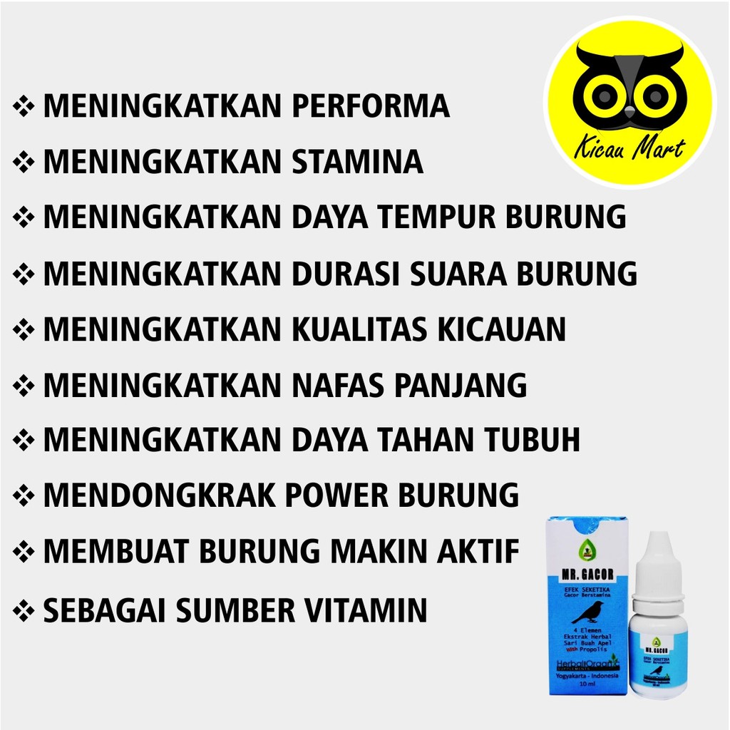 VITAMIN BURUNG MR GACOR BIRU GOC OBAT PENGGACOR SUARA LOVEBIRD KENARI BLACKTHROAT FINCH CUCAK GACORB