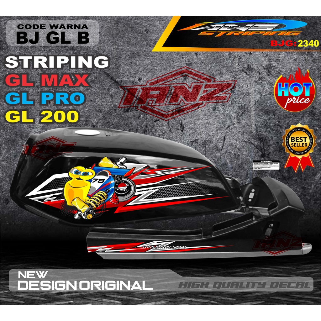 STIKER STRIPING STIKER GL PRO TERBARU / STIKER MOTOR GL TERMURAH / STRIPING MOTOR GL 100 / STIKER MOTOR