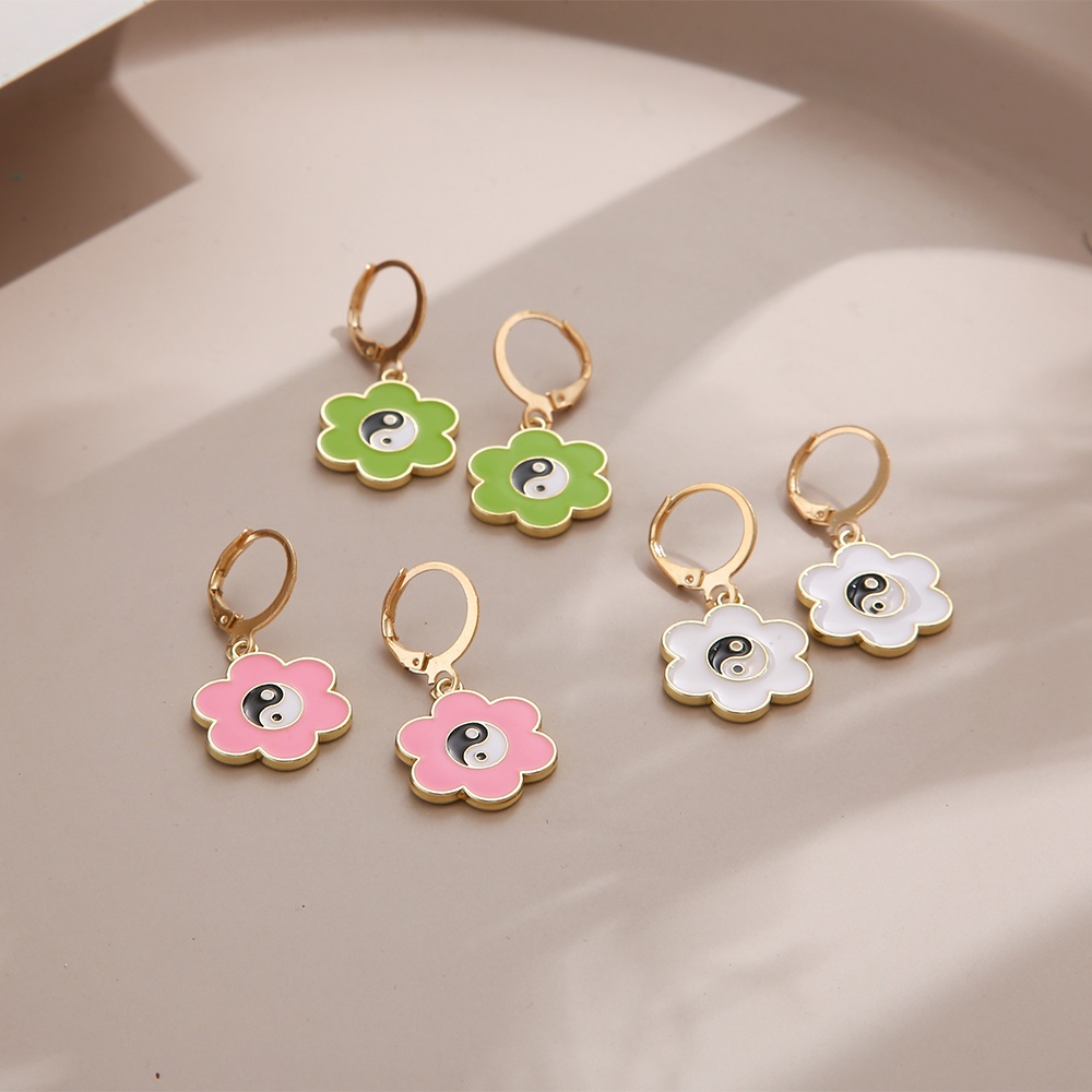 Anting Liontin Love Bahan Alloy Gaya Korea Untuk Wanita