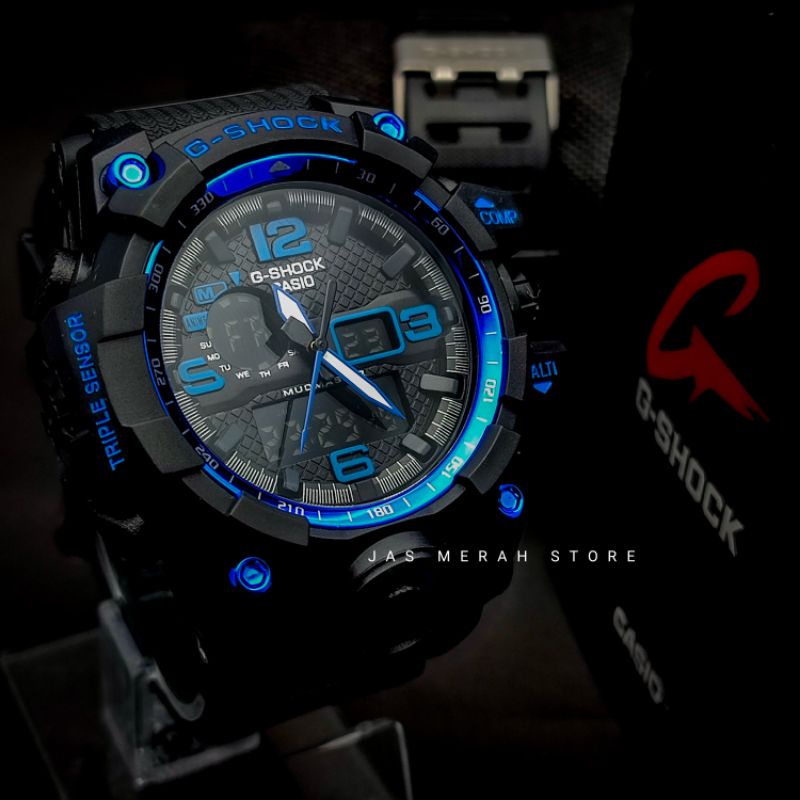 G-SHOCK CASIO BIRU ELECTRIC GWG GRADE A JAM TANGAN PRIA TAHAN AIR + BONUS