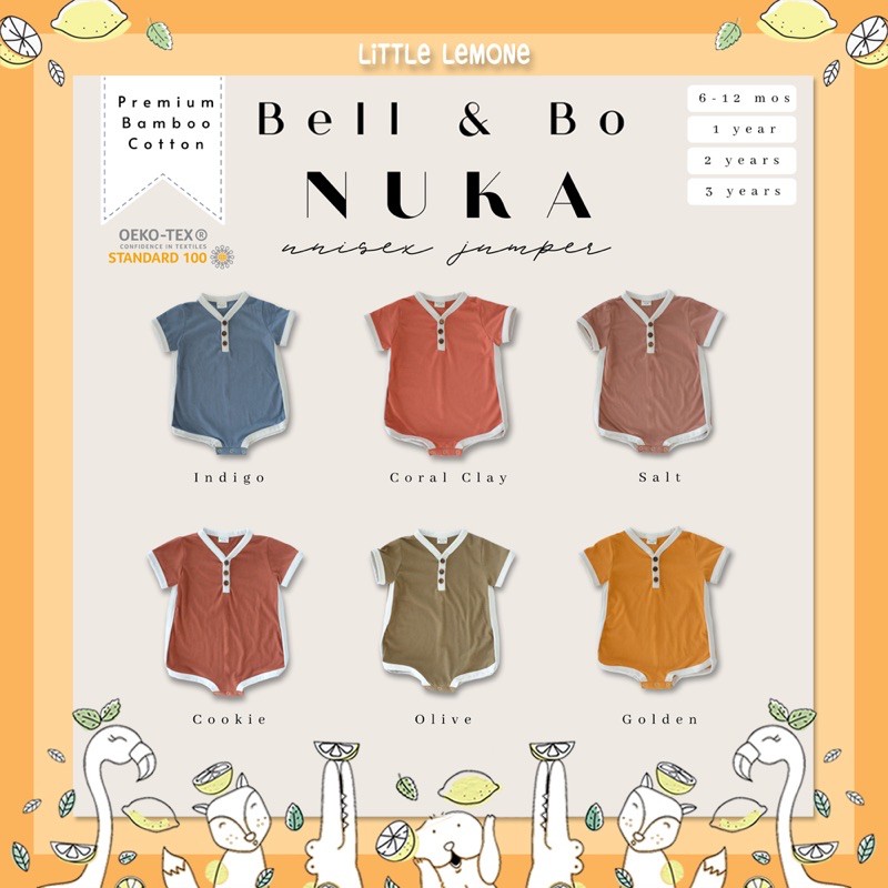 BELL AND BO nuka jumper unisex bamboo baby jumpsuit playsuit bodysuit bayi BELL & BO BELLANDBO BELL&