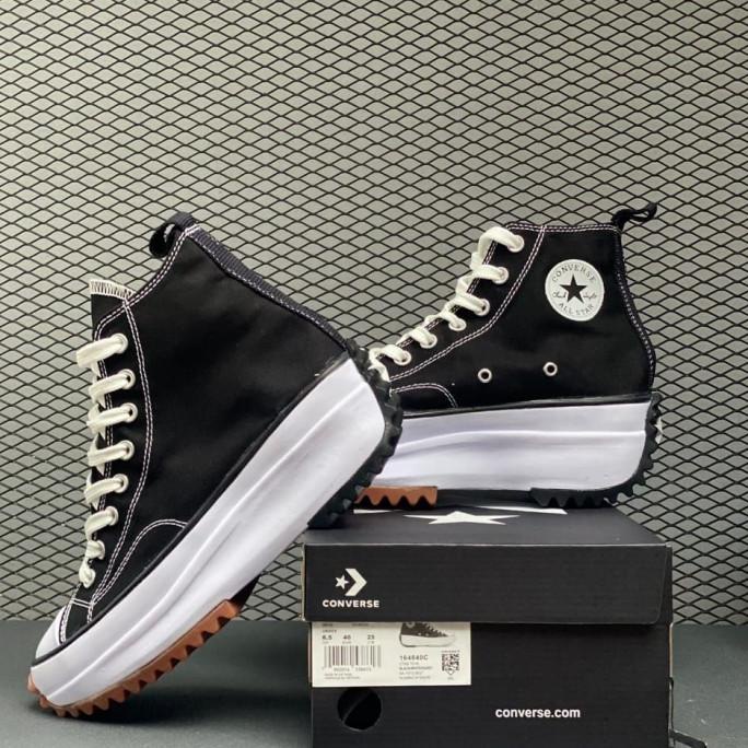 sepatu sneakers converse Run Star Hike high black gum cewek wanita Termurah