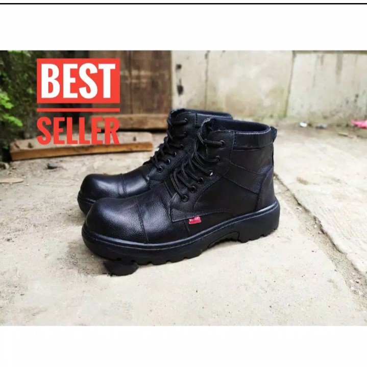 SEPATU KULIT 100% SEPATU PRIA SEPATU COWOK SEPATU KERJA SEPATU SAFETY SEMI BOOTS LOW/TALI PRIA BOOT