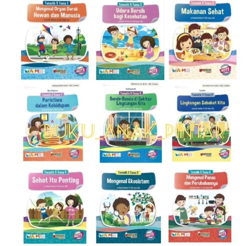 Buku TEMATIK Sd kelas 5 Tema 1 2 3 4 5 6 7 8 AKM - HOTs Platinum Tiga Serangkai - buku anak pintar