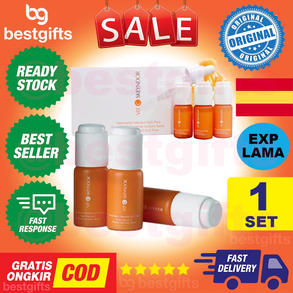 SKEYNDOR PURE VITAMIN C INTENSE FACTOR MENYAMARKAN KERUTAN PADA KULIT WAJAH MENCERAHKAN ANTI AGING 1 SET