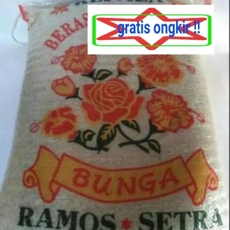 

Beras ramos cap merek bunga 10kg via gojek