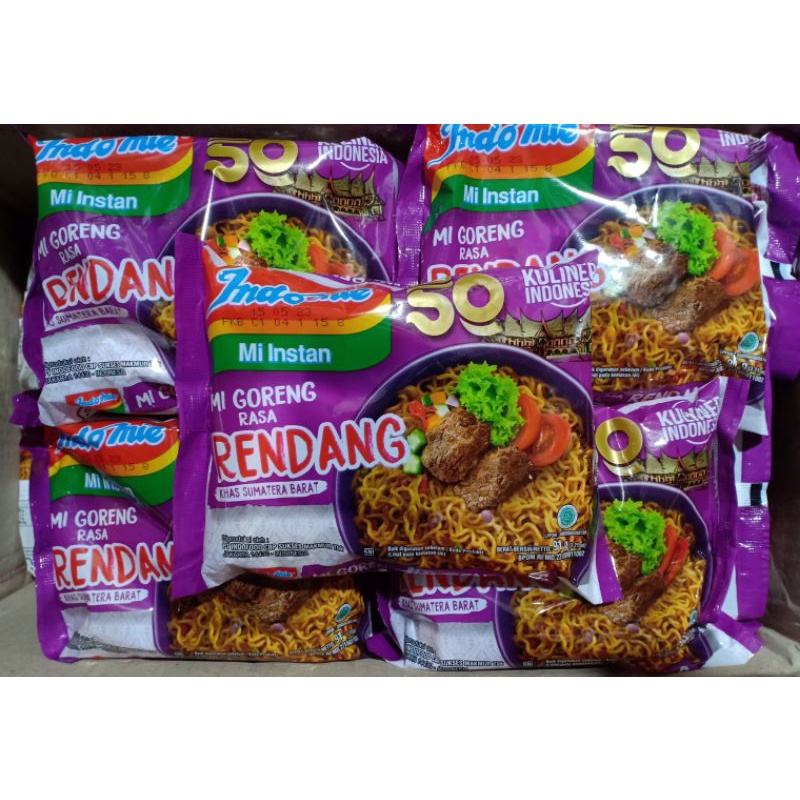 

Indomie Mi Instan Mi Goreng Rasa Rendang Khas Sumatera Barat 5pcsx91gr