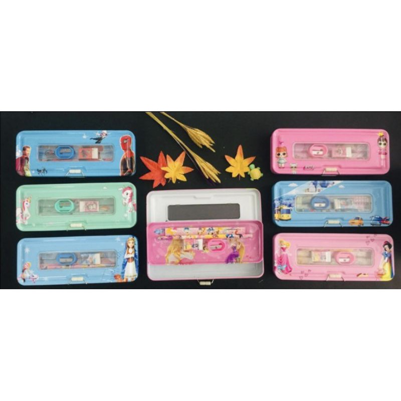 kotak pensil KALENG KLEP ada ISI/pencil case-3
