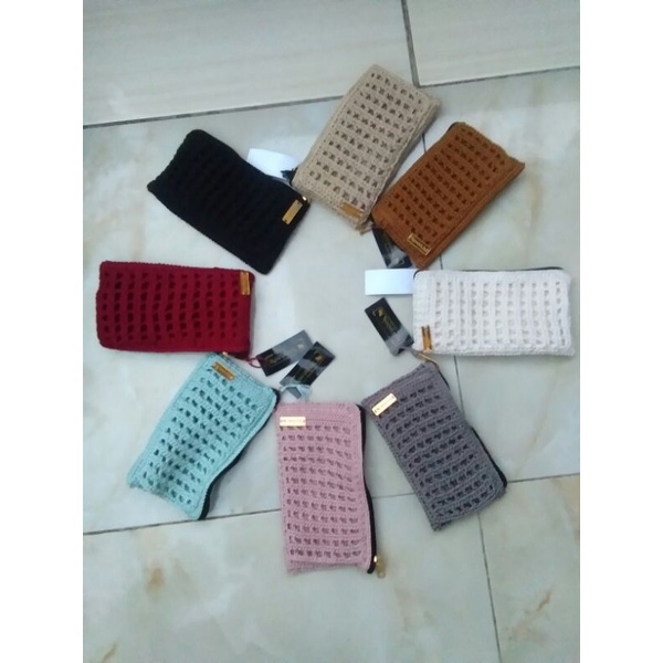 Tas rajut hp terbaru korean style handmade 2 in 1 /sling bag / pouch/ tas slempang wanita kekinian/d