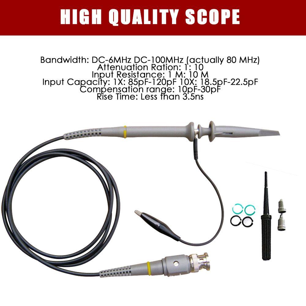 Populer Osiloskop Probe Kit BNC 1X 10X 10X: DC-100MHz Scope Klip Probe