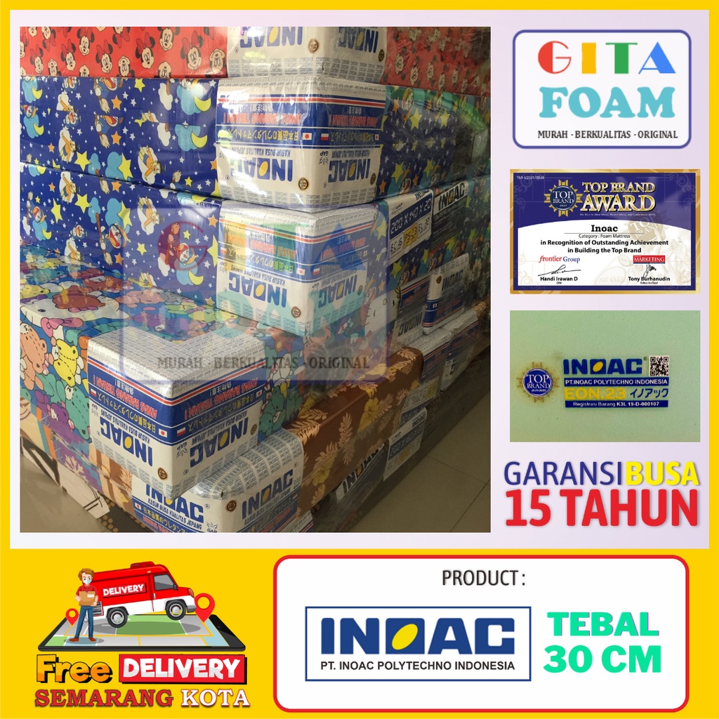 KASUR BUSA ASLI INOAC EON D23 UKURAN 160X200 TEBAL 30CM GARANSI 15 TAHUN (KHUSUS LUAR KOTA SEMARANG)