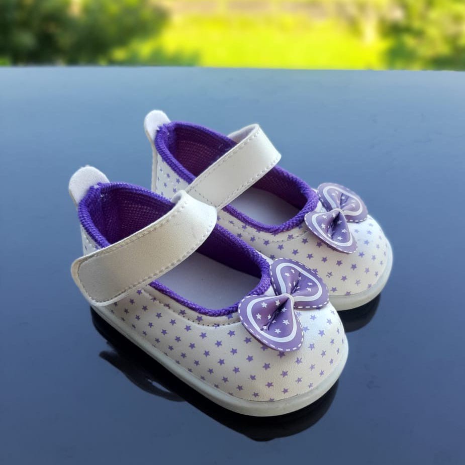 SNP09 Sepatu Pesta Anak / Sepatu Balita Perempuan bunyi cit cit Umur 1 2 3 thn - Tali perepet Motif Pita