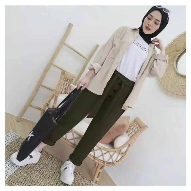 FG BUTTON PANTS/CELANA SCODER TALI MURAH MERYIAH