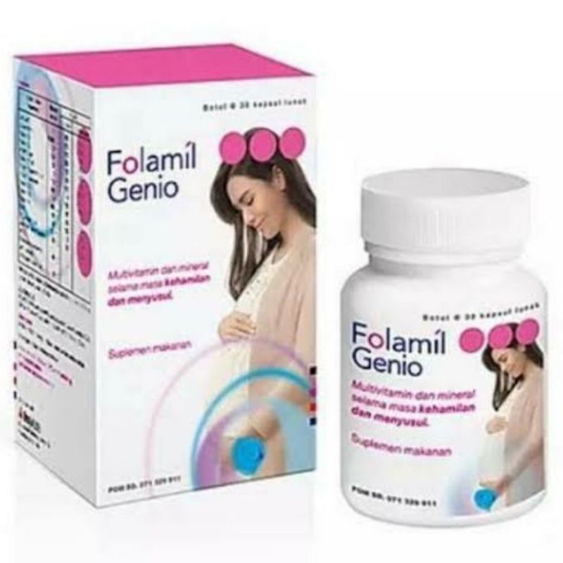 Folamil Genio 30 Capsule Suplemen Multivitamin Kehamilan / Kapsul Kesehatan ibu hamil