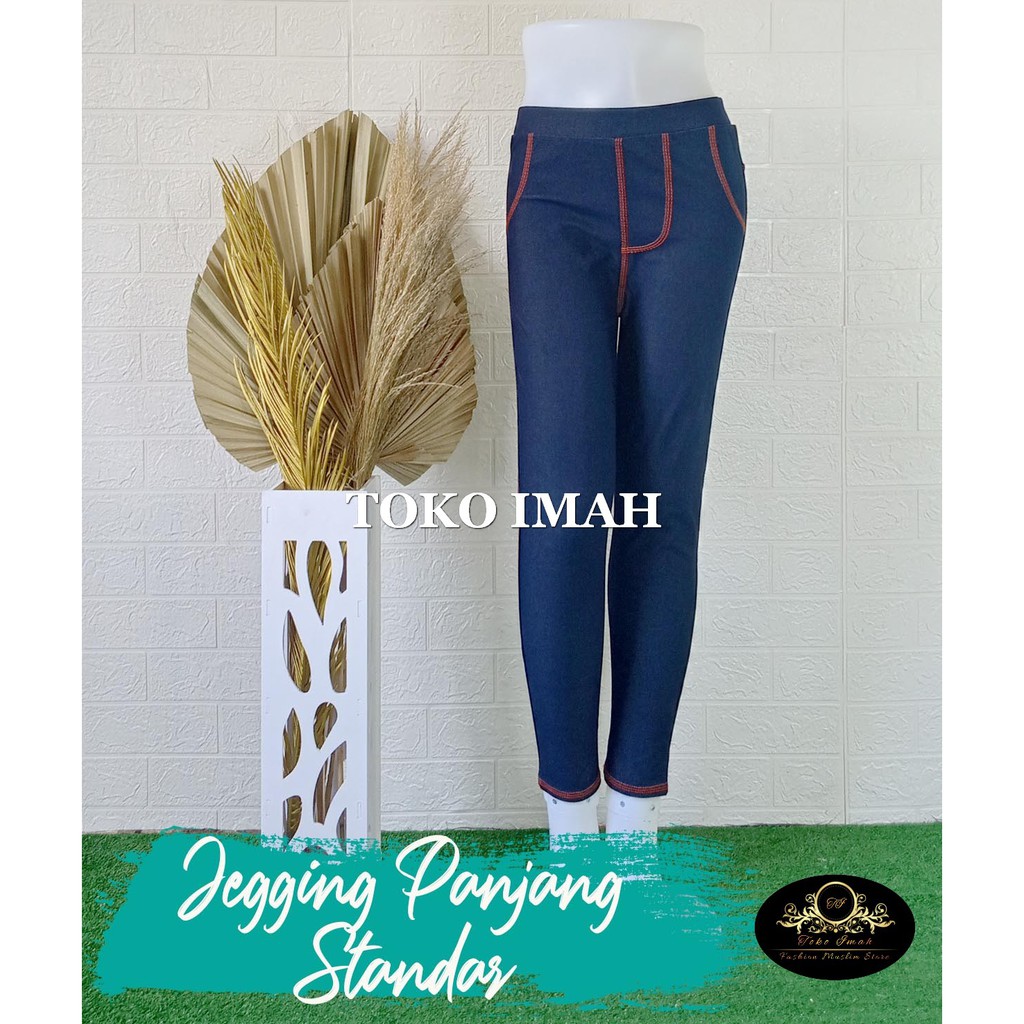 JEGGING PANJANG WANITA STD / CELANA LEGGING JEANS STD BISA COD