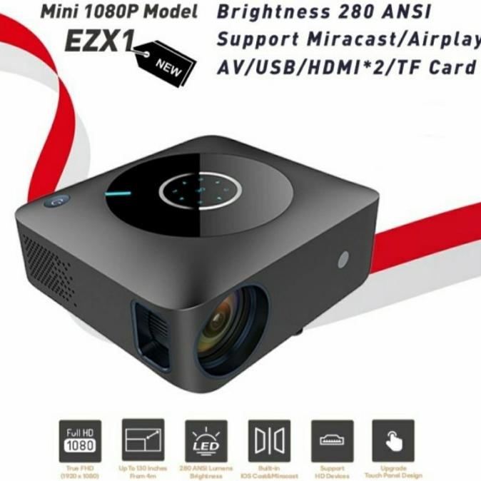 EZX1 New projector ezzrale full HD 1080p native, Smooth Mirroring type Termurah