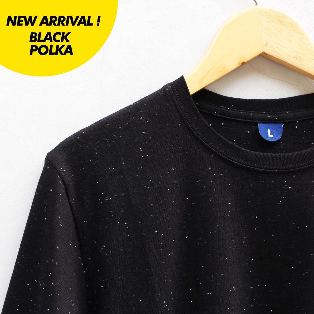 Kaos Polos Pria Black Polka Cotton Combed 30s | Baju Polos Pria Black Polka