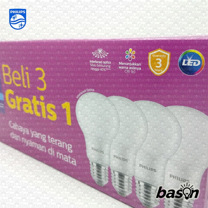 PHILIPS MyCare LED Bulb Paket Multipack 4W Putih - isi 4bh