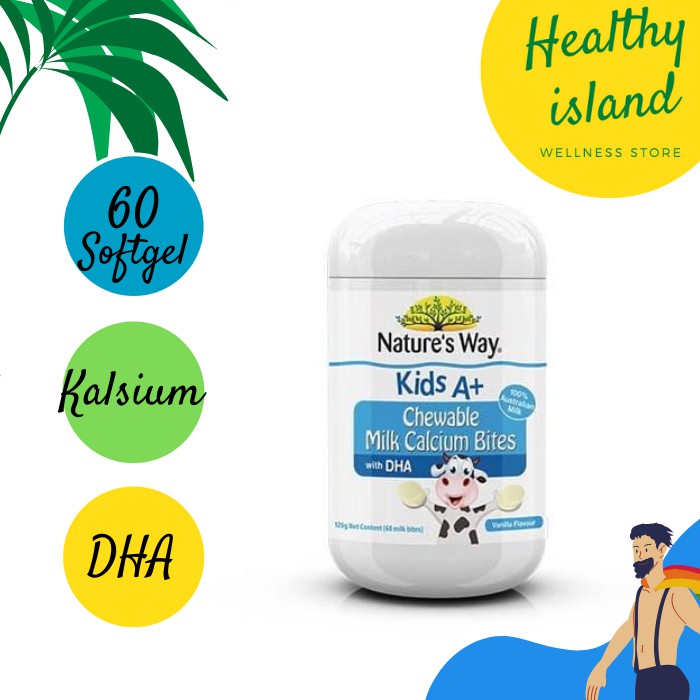 Kalsium DHA Anak Usia 4+ Tahun Tumbuh Kembang Nature's Way Kid's A+