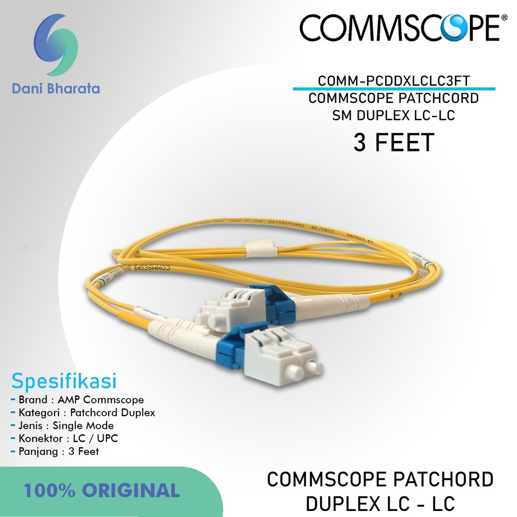 Patchcord LC-LC Duplex SC UPC Single Mode AMP COMMSCOPE 3 meter 3 Feet