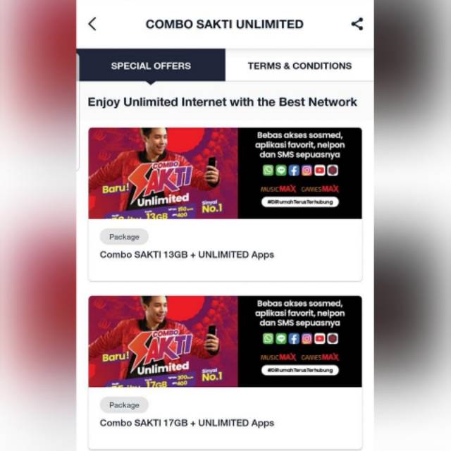 Kartu Combo Sakti Tsel 13GB & 17GB Unlimited