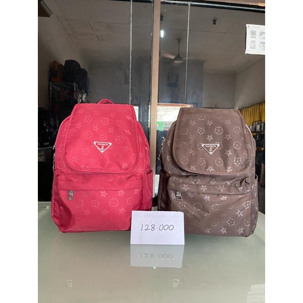 Tas Wanita Ransel Kuliah Kerja Sekolah Kasual Backpack Kain Import Tanggulangin