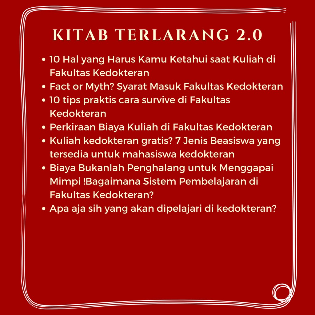 Buku Panduan Meraih Kesuksesan di kedokteran &amp; kedokteran gigi (Kitab Terlarang)