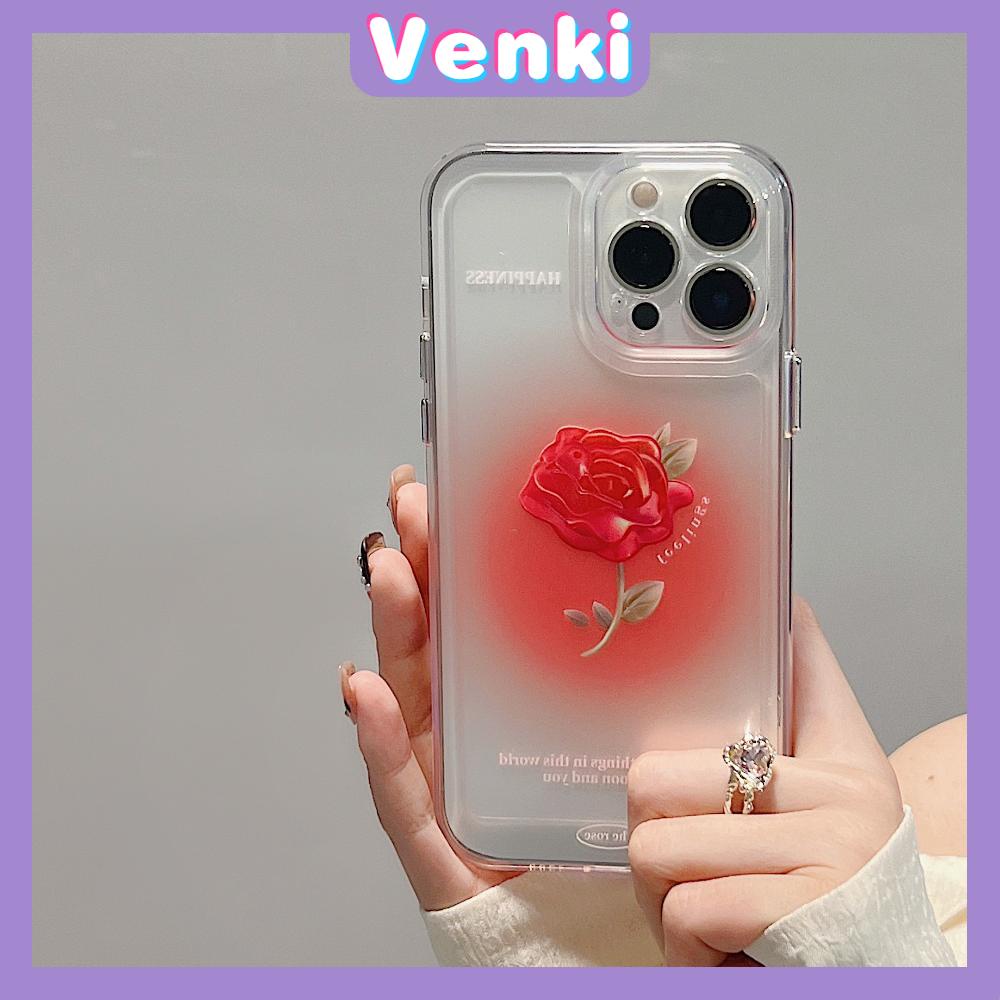 iPhone Case Luxury Silicone Soft Case Clear Case Shockproof Protection Camera Red Rose Flower Compatible For iPhone 11 iPhone 13 Pro Max iPhone 12 Pro Max iPhone 7Plus iPhone xr