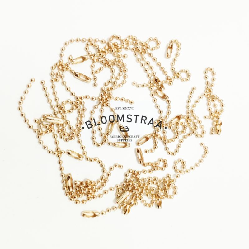 Gantungan Rantai Biji Lada Gold Emas Ring gantungan kunci gunting kuku 1 lusin Metal Ball Chain Mas Muda