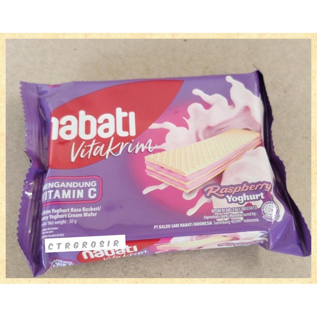 

NABATI WAFER VITAKRIM RASPBERRY KRIM YOGURT 50GR