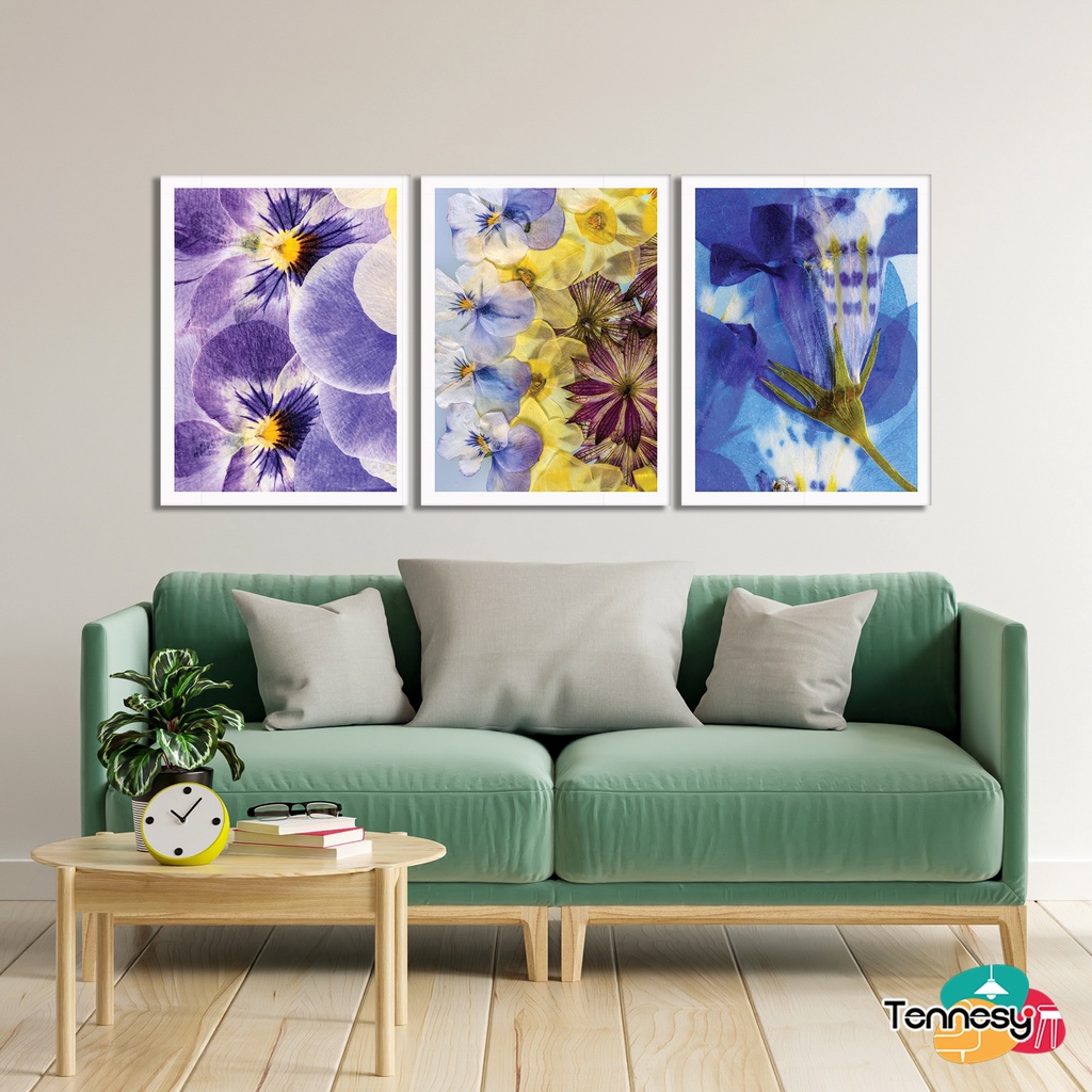 TENNESY HIASAN DINDING WALL DECOR BUNGA UNGU ABSTRAK 15x20CM PAJANGAN POSTER DEKORASI DINDING KAMAR RUMAH