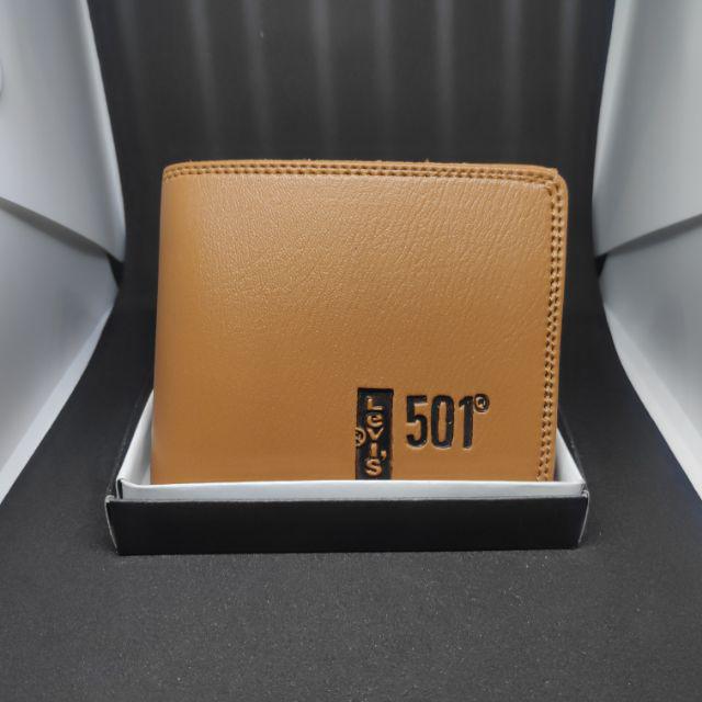 [COD] Dompet pria kulit sintetis model 3D - men's wallet-Coklat Muda
