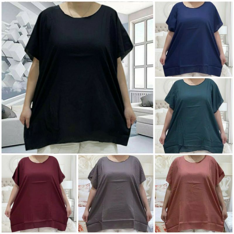 atasan polos big size wanita baju polos jumbo wanita size XXXXL baju polos oversize wanita bahan rayon berkwalitas lembut dan adem