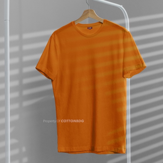 KAOS POLOS PRIA ORANGE TANGAN PENDEK UKURAN S-XL BAHAN COTTON COMBED 30S ORGINAL