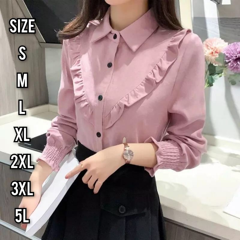 Mayleen Blouse - Size S M L XL XXL 3XL 4XL/5L - Blouse Jumbo - Baju Jumbo - Atasan Big Size - Atasan Jumbo - Baju Korea Jumbo - Atasan Wanita Big Size