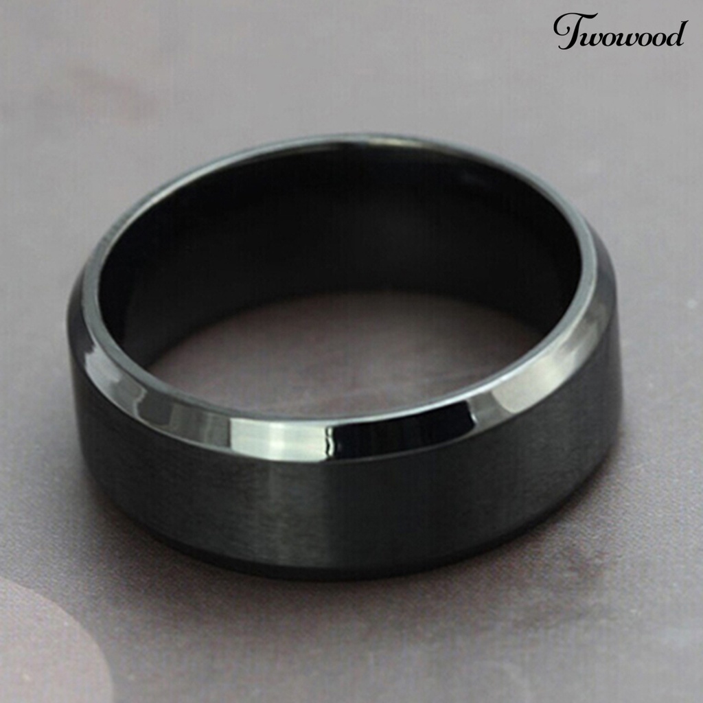 Cincin Bahan Titanium Steel Model Lebar Gaya Punk Untuk Cocktail