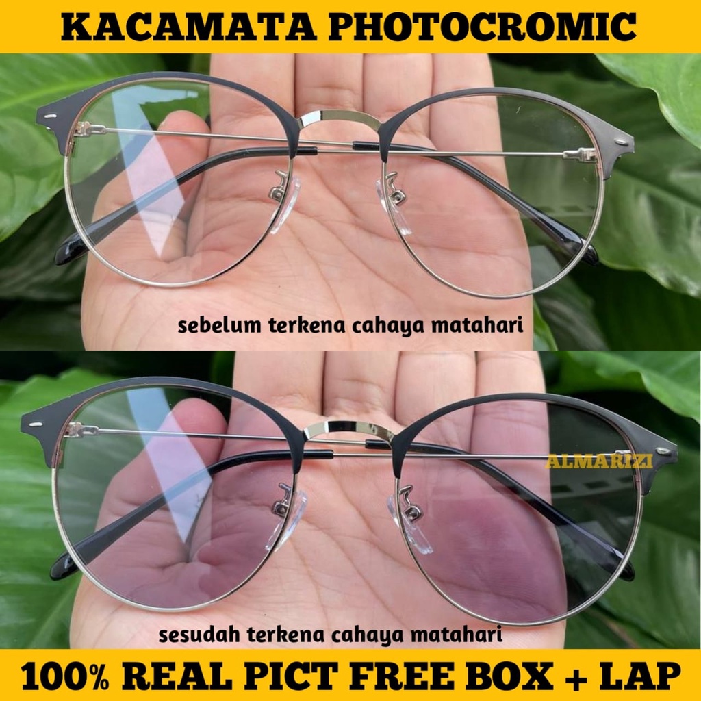 [TERMURAH] Kacamata Photocromic Korea / Anti Radiasi 2 In 1 Potokromik Photochromic Pria Wanita Fotocromic Potocromic