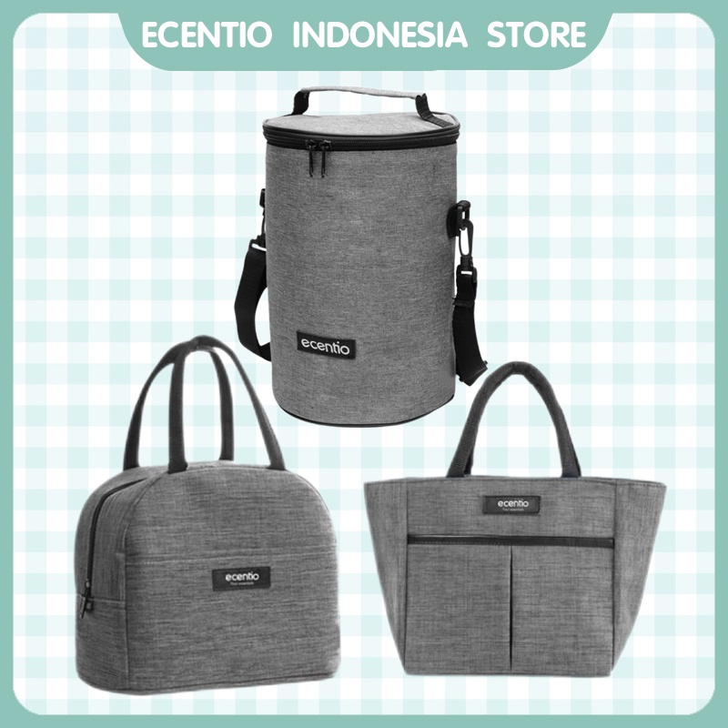 ecentio tas bekal makanan Tote bag lunch bag totebag Tas piknik Lunch Cooler Bag anti Panas