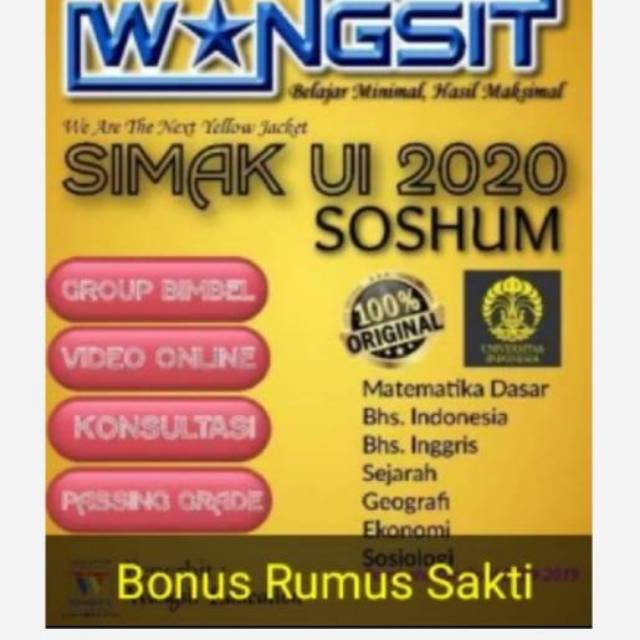 BUKU Wangsit Simak UI 2020 Terbaru Bonus Rumus