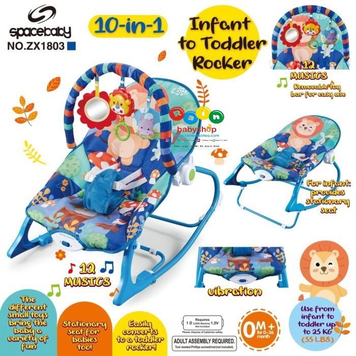 Space Baby Infant To Toddler Rocker ZX1803 10in1-Navy