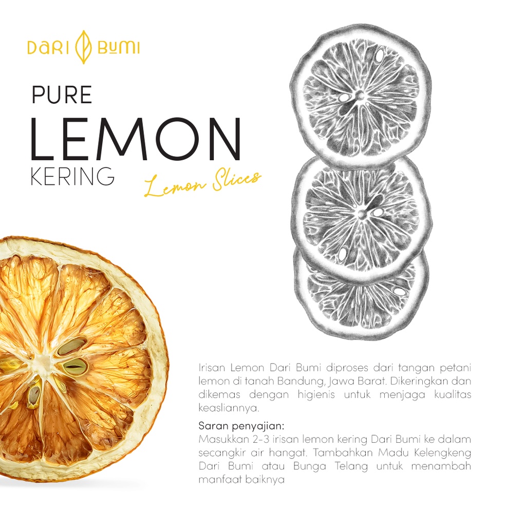 Lemon Kering Dried Lemon Slice 25gr Grade A Dari Bumi