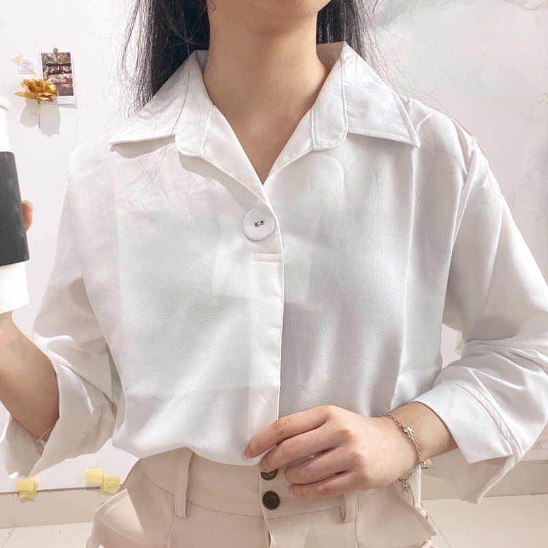 DAFILIA Office Blouse Daily Formal Kemeja Korea Kantor Long Sleeve 068-176