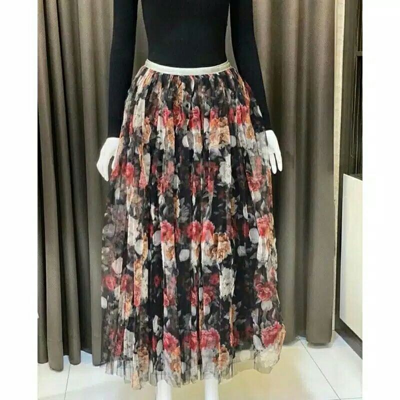 DNj ROK TUTU KOREAN MOTIF BUNGA KUALITAS IMPORT
