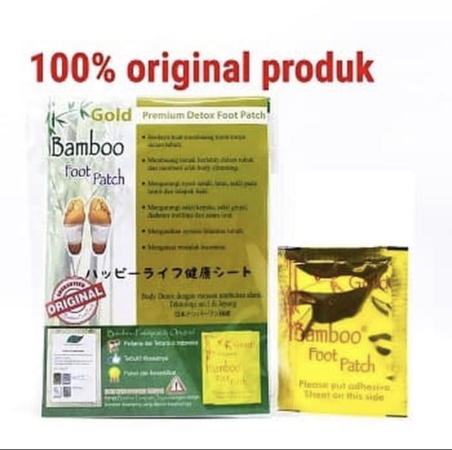 Koyo Detox Kaki Bambu Bamboo Gold Foot Patch Kiyome Original Murah Isi 2 pcs