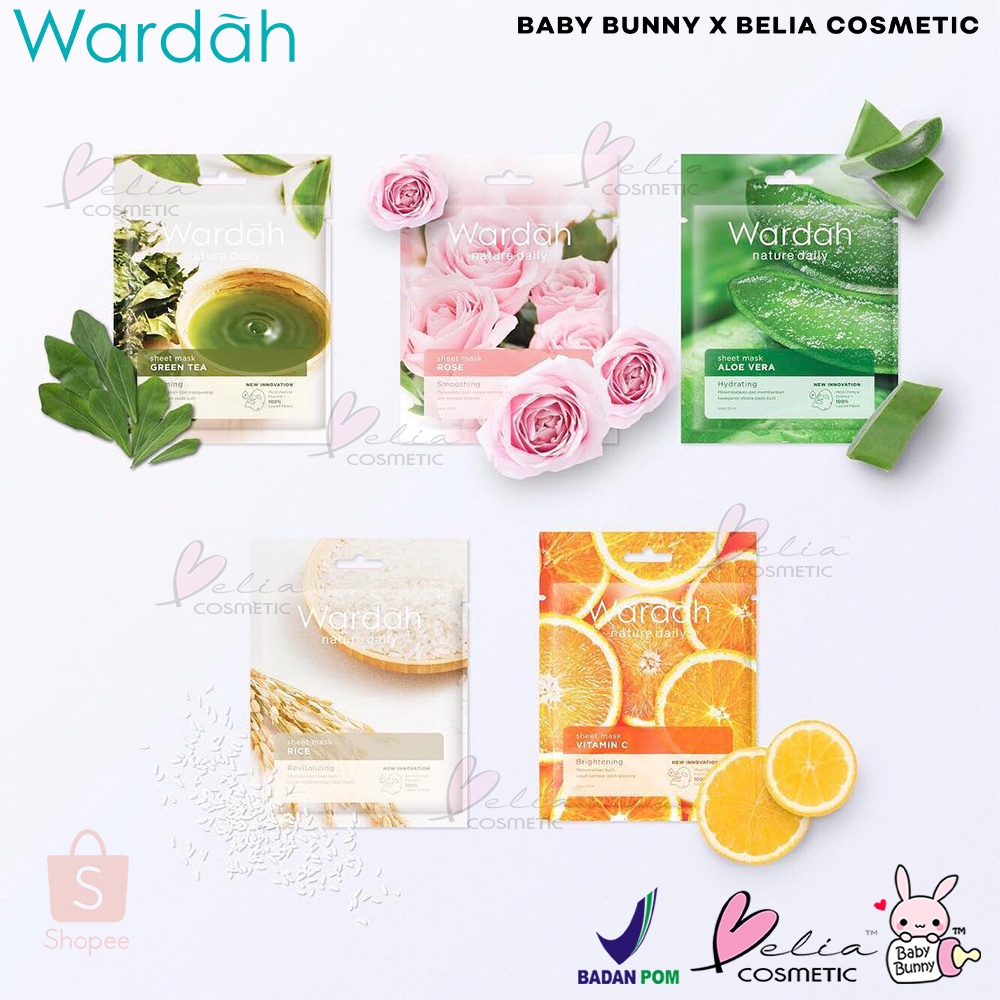 ❤ BELIA ❤ Wardah Nature Daily Sheet Mask 20ml BPOM