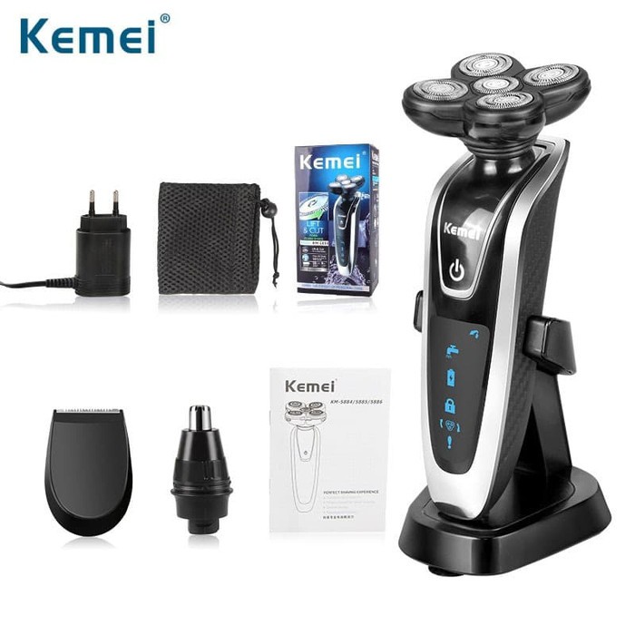 Kemei Alat Cukur Elektrik 3 in 1 Shaver Trimmer Razor KM-5886